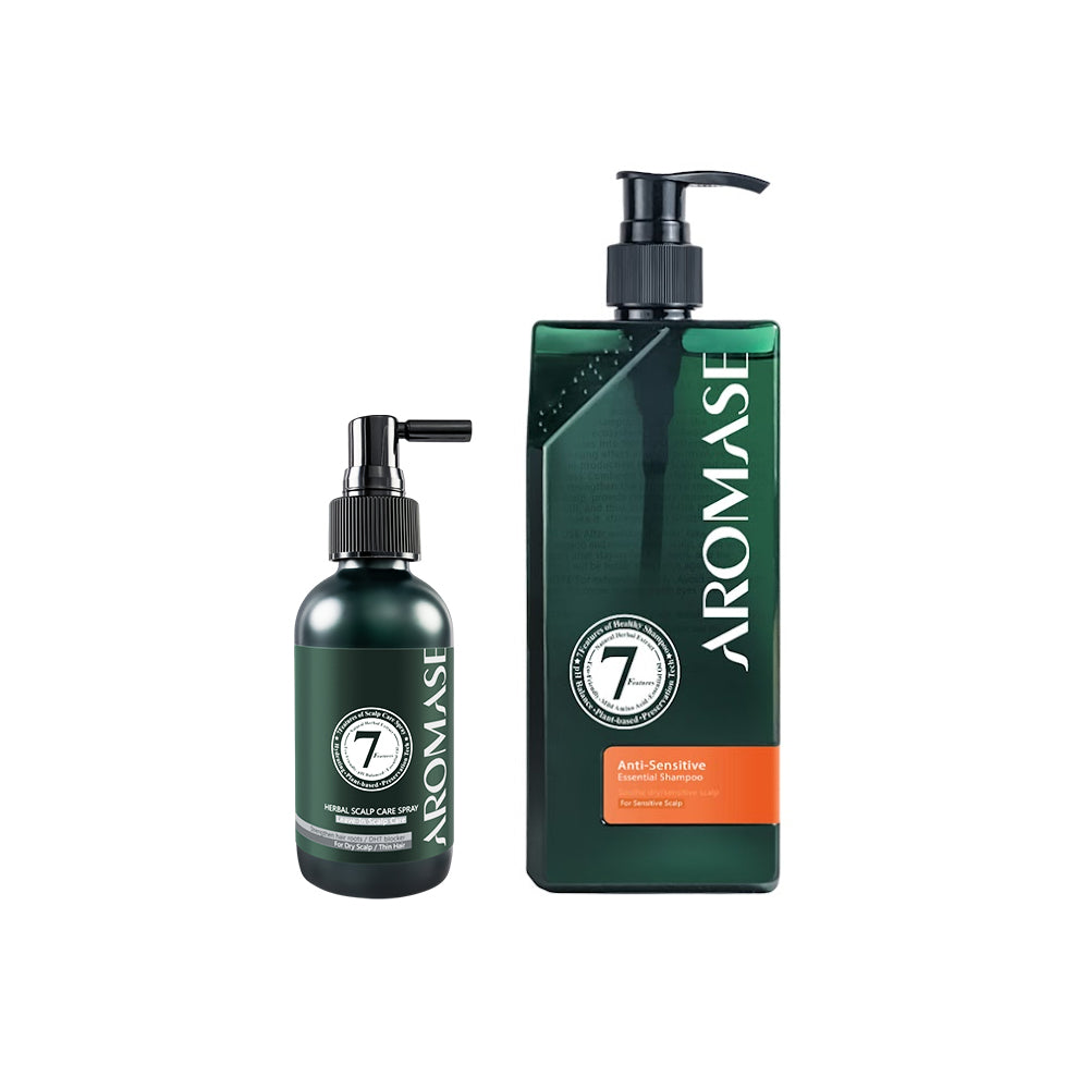 AROMASE Anti-Sensitive Essential Shampoo 400ml + AROMASE Herbal Scalp Care Spray 115ml