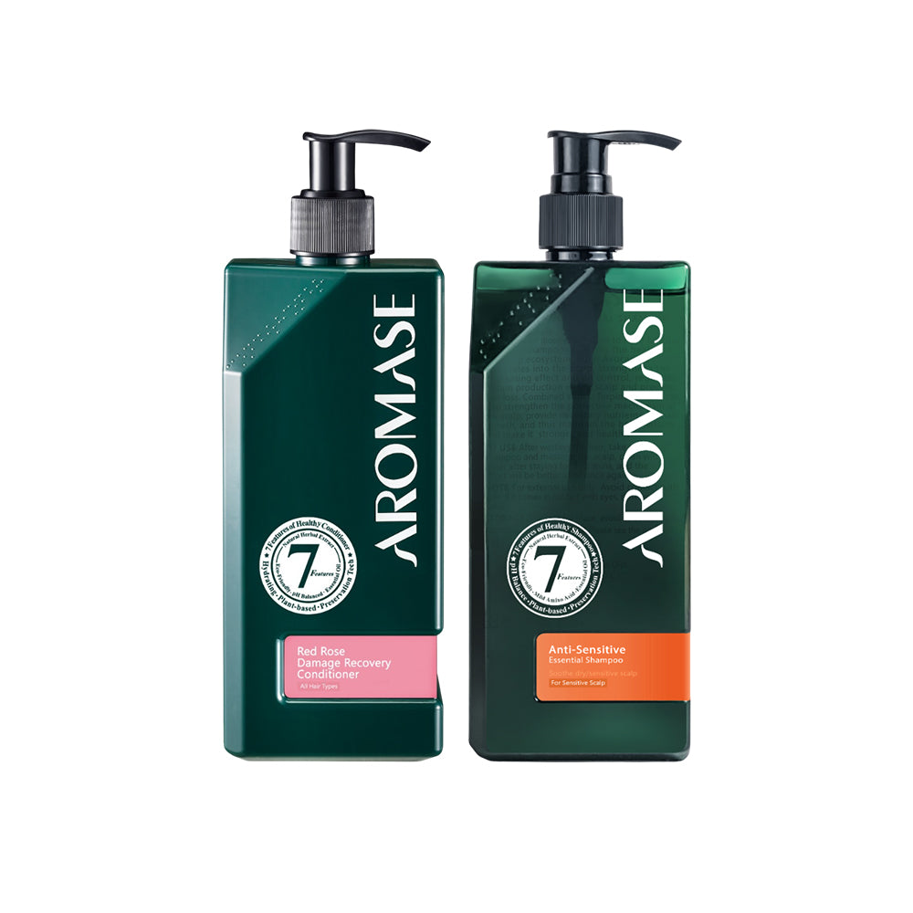 Aromase 舒敏平衡洗髮精 400ml + Aromase 玫瑰重建发质护发素 400ml