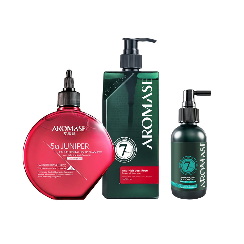 Aromase Rose Hair Growth 3-Step Set (Large)