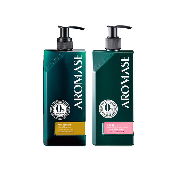 Aromase Anti-Dandruff Shampoo(Anti-itchy and Dermatitis Essential Shampoo) 400ml + Aromase Red Rose Damage Recovery Conditioner 400ml