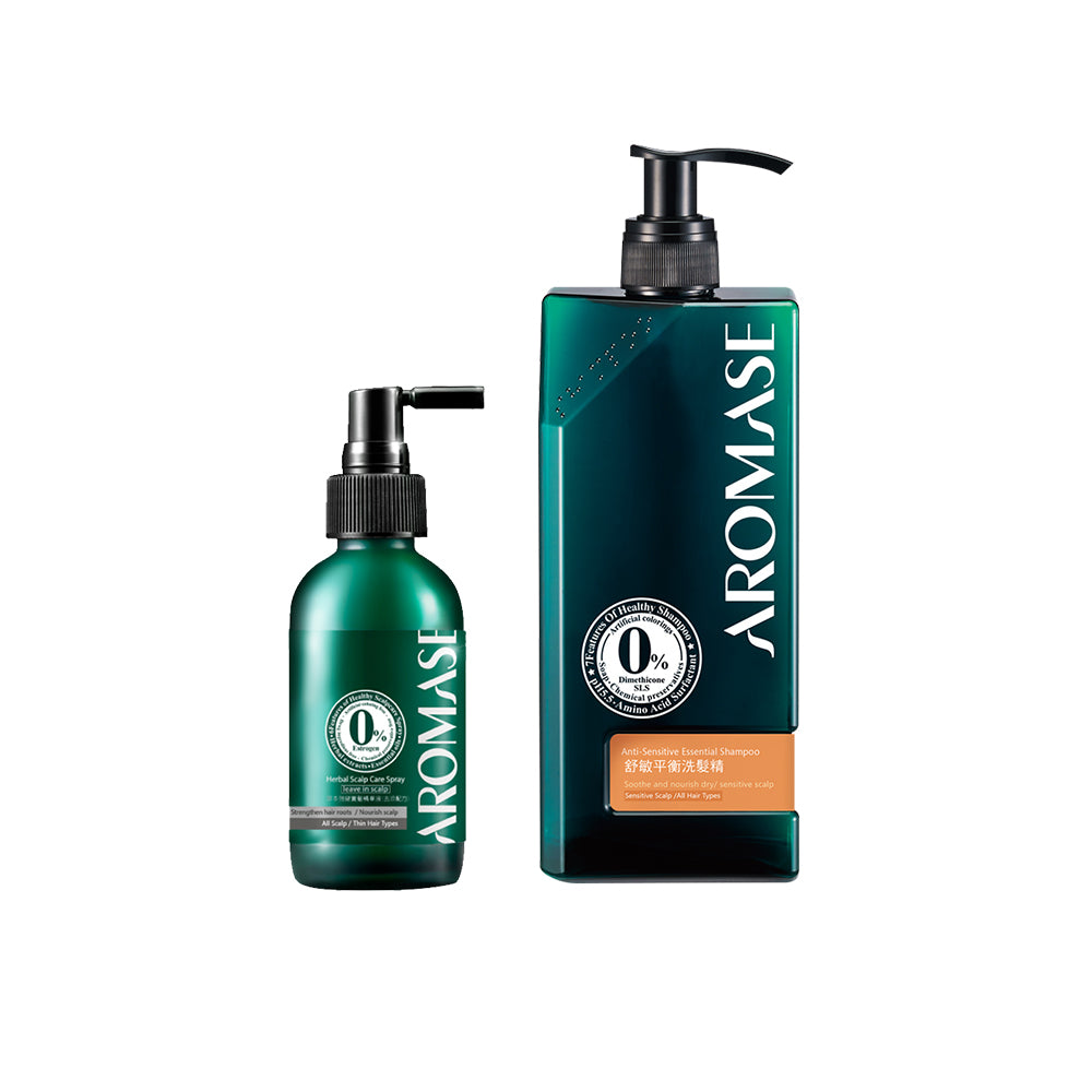 AROMASE Anti-Sensitive Essential Shampoo 400ml + AROMASE Herbal Scalp Care Spray 115ml